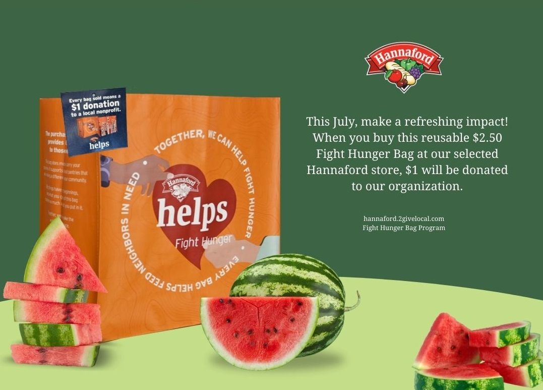 Hannaford Fight Hunger food bag benefits Raiders Relief Food Pantry